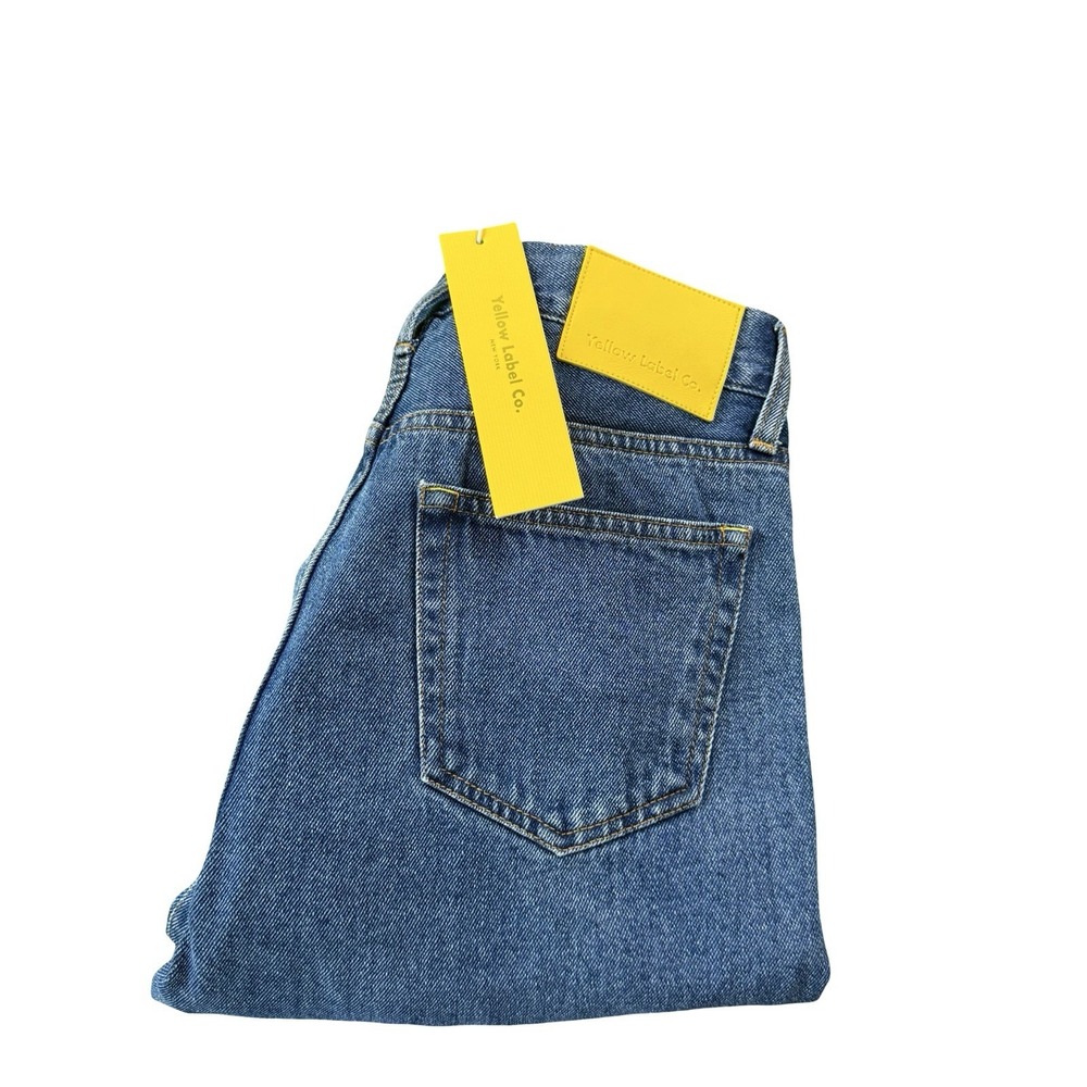 Yellow Label Co. Mid Wash Button Fly Blue Men Straight Fit Jeans Size 30x31 NWT